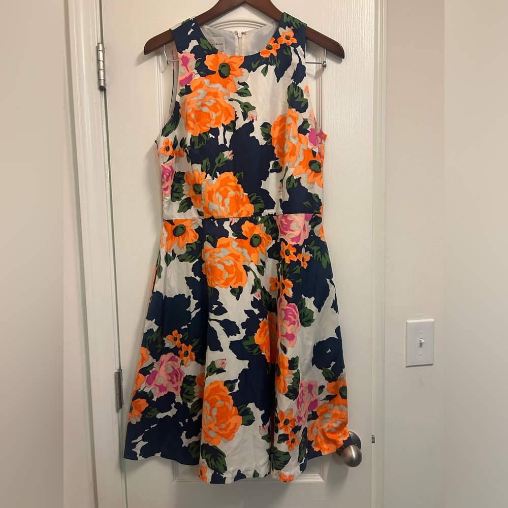 Donna Morgan | Navy Neon Floral Fit & Flare Dress